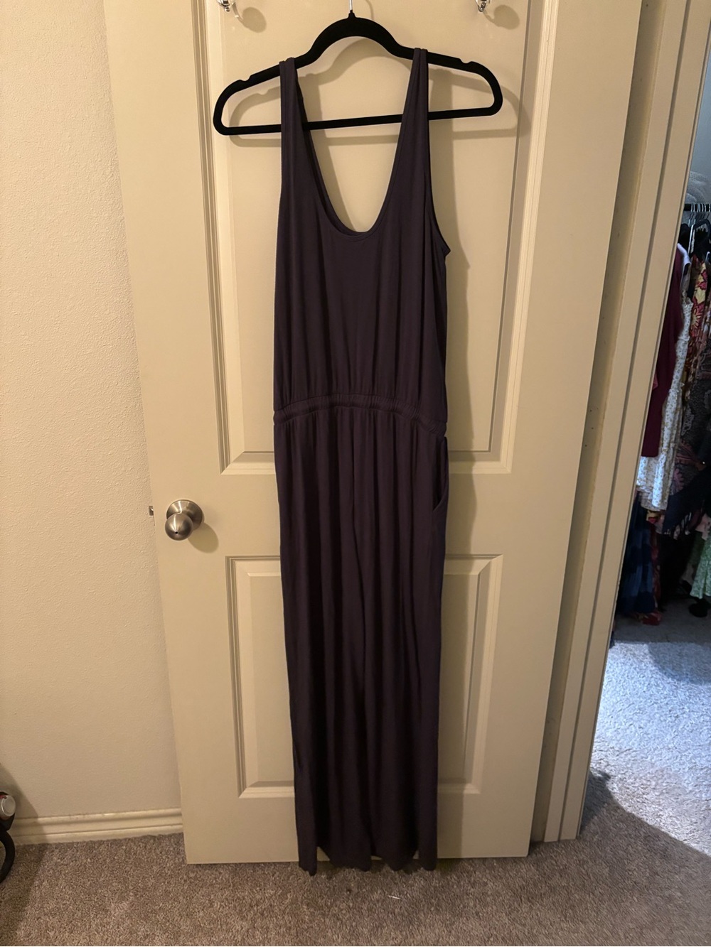 Athleta Sleeveless Black Wide-Leg Jumpsuit Super Soft Comfy Casual Size 6 - Picture 7 of 10